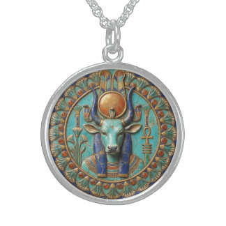 Mistress of Joy: Hathor Sacred Cow Amulet Sterling Silver Necklace