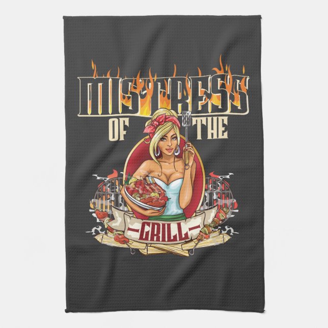 Mistress Of The Grill For Women Who Love To Grill  Kitchen Towel (Vertical)