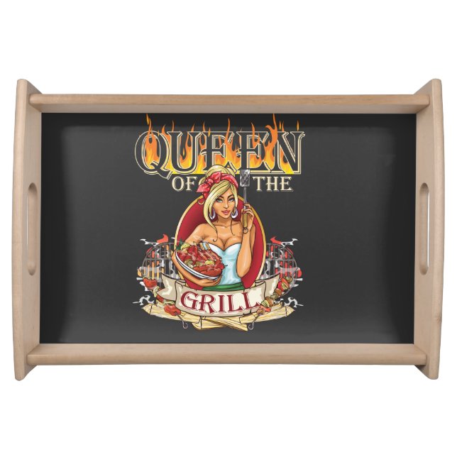 Mistress Of The Grill For Women Who Love To Grill Serving Tray (Front)