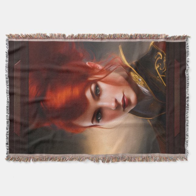 Mistress Of The Wind AI Concept Art by Xzendor7 Throw Blanket (Front)