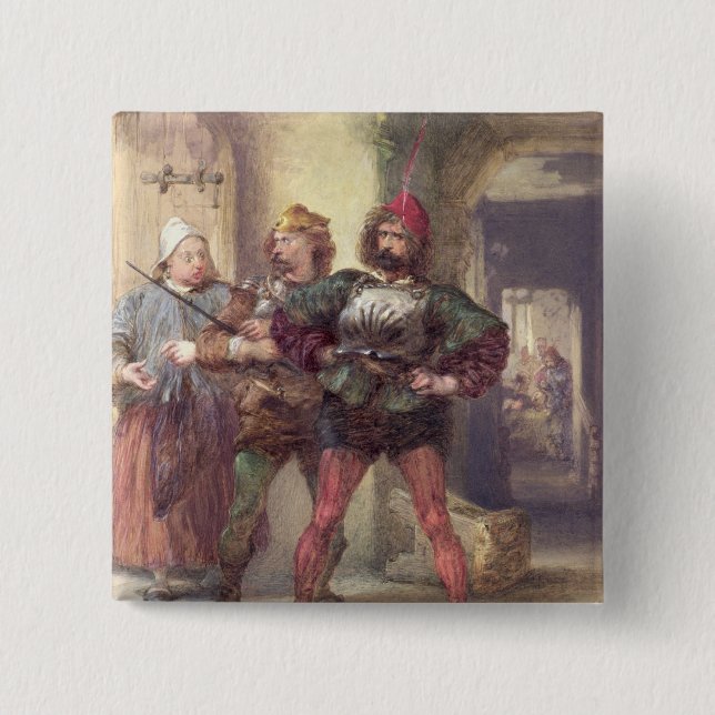 Mistress Quickly, Nym and Bardolph Pinback Button (Front)