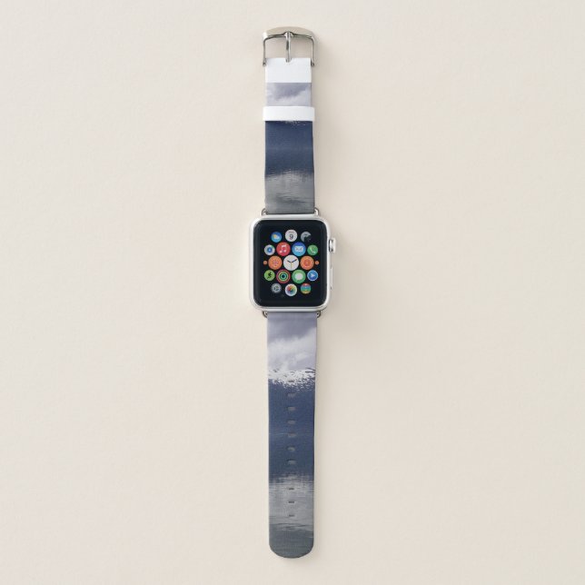 Misty Alaskan Sea in Shades of Blue Apple Watch Band (Front)