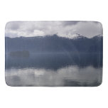 Misty Alaskan Sea in Shades of Blue Bath Mat