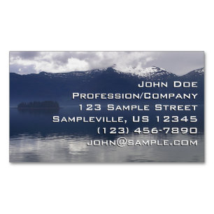 Misty Alaskan Sea in Shades of Blue Business Card Magnet
