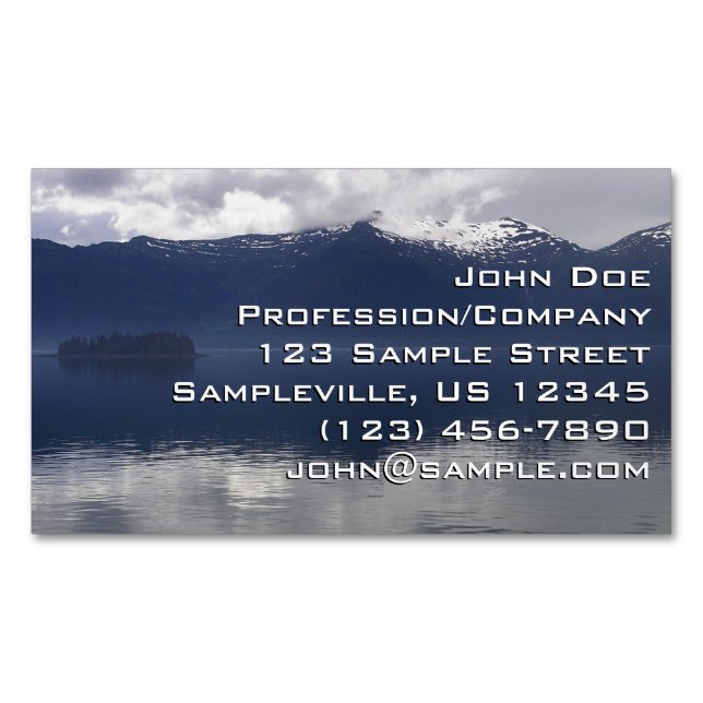 Misty Alaskan Sea in Shades of Blue Business Card Magnet (Front)