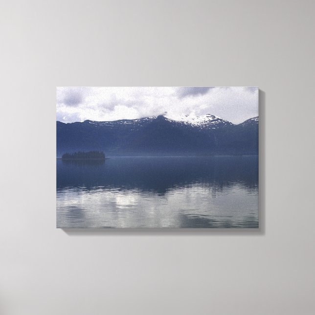 Misty Alaskan Sea in Shades of Blue Canvas Print (Front)
