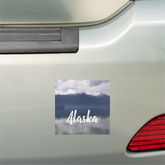 Misty Alaskan Sea in Shades of Blue Car Magnet (In Situ)