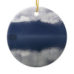 Misty Alaskan Sea in Shades of Blue Ceramic Ornament