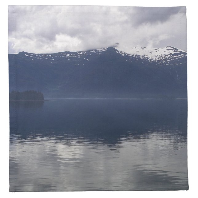 Misty Alaskan Sea in Shades of Blue Cloth Napkin (Front)