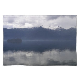 Misty Alaskan Sea in Shades of Blue Cloth Placemat