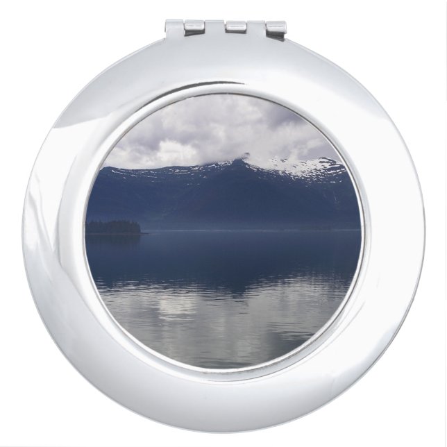 Misty Alaskan Sea in Shades of Blue Compact Mirror (Front)