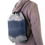 Misty Alaskan Sea in Shades of Blue Drawstring Bag