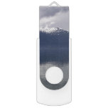 Misty Alaskan Sea in Shades of Blue Flash Drive