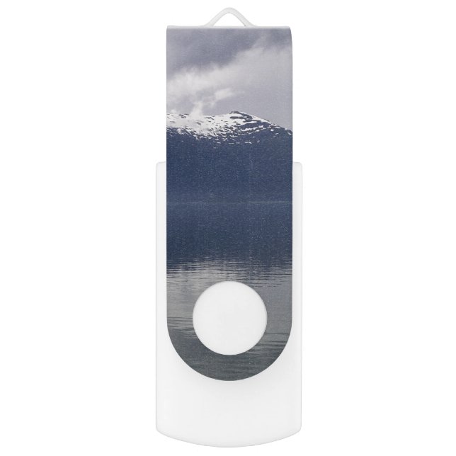 Misty Alaskan Sea in Shades of Blue Flash Drive (Front Vertical)