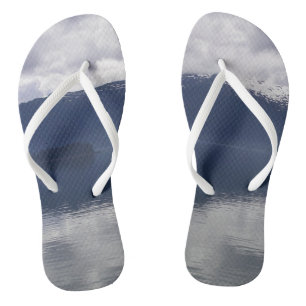 Misty Alaskan Sea in Shades of Blue Flip Flops