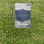 Misty Alaskan Sea in Shades of Blue Garden Flag
