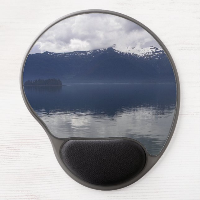 Misty Alaskan Sea in Shades of Blue Gel Mouse Pad (Front)
