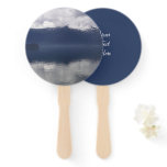 Misty Alaskan Sea in Shades of Blue Hand Fan