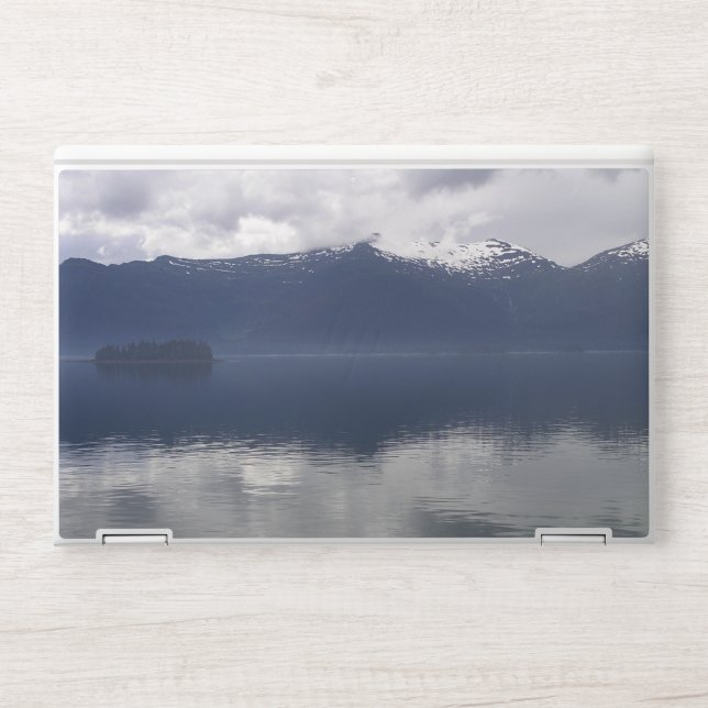 Misty Alaskan Sea in Shades of Blue HP Laptop Skin (Front)