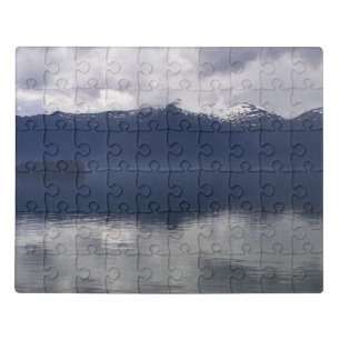Misty Alaskan Sea in Shades of Blue Jigsaw Puzzle