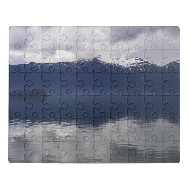 Misty Alaskan Sea in Shades of Blue Jigsaw Puzzle (Puzzle Horizontal)