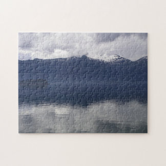 Misty Alaskan Sea in Shades of Blue Jigsaw Puzzle