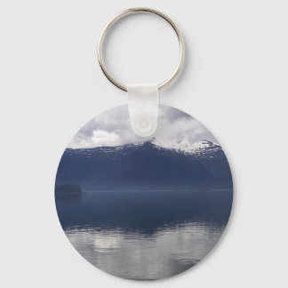 Misty Alaskan Sea in Shades of Blue Keychain