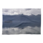 Misty Alaskan Sea in Shades of Blue Kitchen Towel