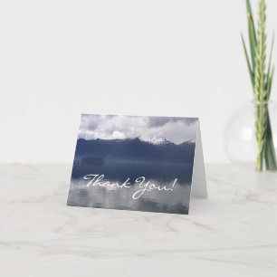Misty Alaskan Sea in Shades of Blue Letterpress Thank You Card
