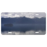Misty Alaskan Sea in Shades of Blue License Plate