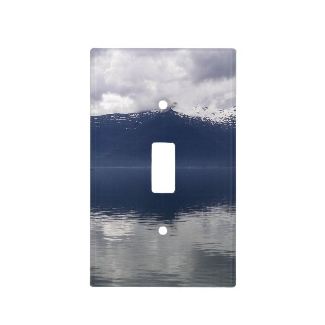Misty Alaskan Sea in Shades of Blue Light Switch Cover (Front)