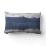 Misty Alaskan Sea in Shades of Blue Lumbar Pillow