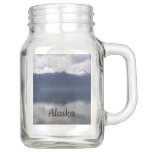 Misty Alaskan Sea in Shades of Blue Mason Jar