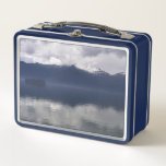 Misty Alaskan Sea in Shades of Blue Metal Lunch Box