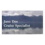 Misty Alaskan Sea in Shades of Blue Name Tag
