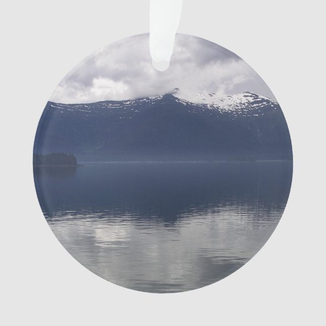 Misty Alaskan Sea in Shades of Blue Ornament (Front)