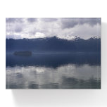 Misty Alaskan Sea in Shades of Blue Paperweight