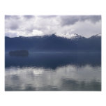 Misty Alaskan Sea in Shades of Blue Photo Print
