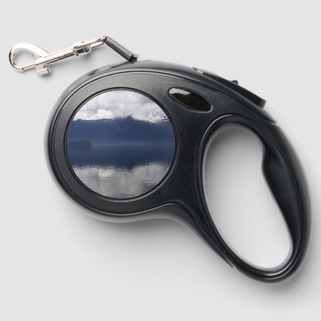 Misty Alaskan Sea in Shades of Blue Retractable Pet Leash (Front)