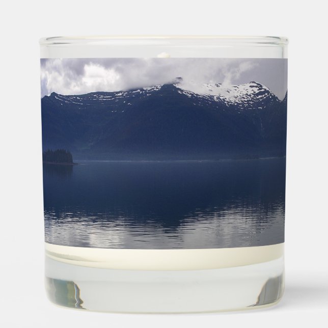 Misty Alaskan Sea in Shades of Blue Scented Candle (Front)