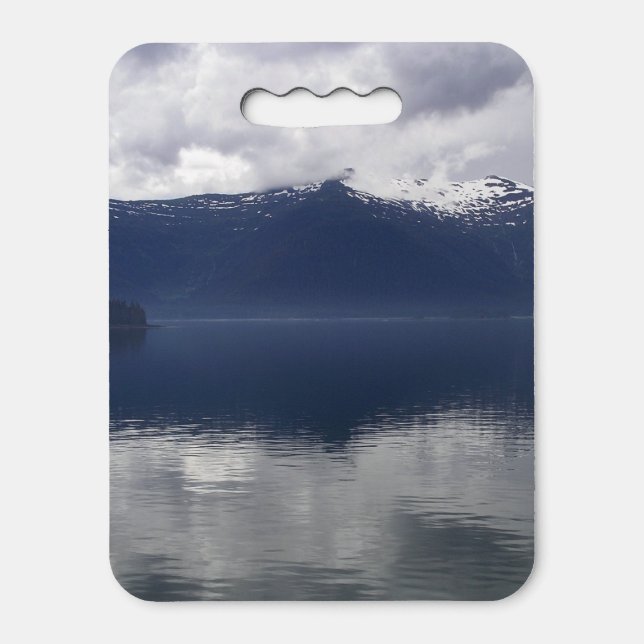 Misty Alaskan Sea in Shades of Blue Seat Cushion (Front Vertical)