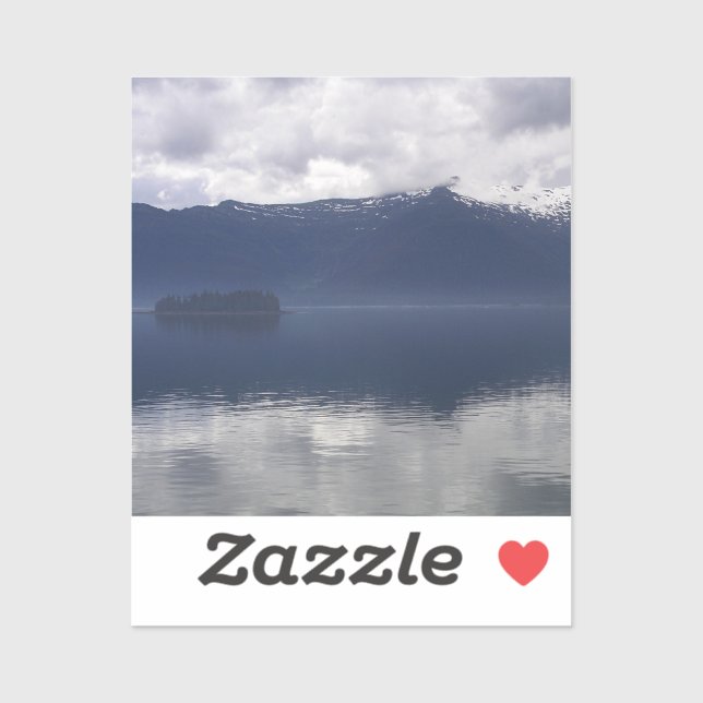 Misty Alaskan Sea in Shades of Blue Sticker (Sheet)
