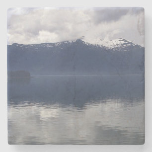Misty Alaskan Sea in Shades of Blue Stone Coaster