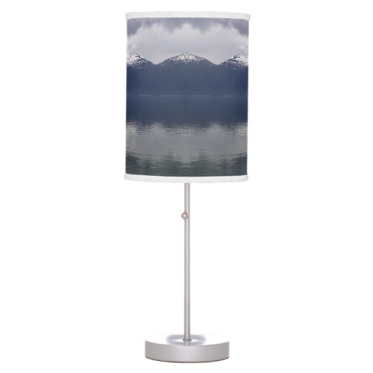 Misty Alaskan Sea in Shades of Blue Table Lamp (Front)