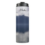 Misty Alaskan Sea in Shades of Blue Thermal Tumbler