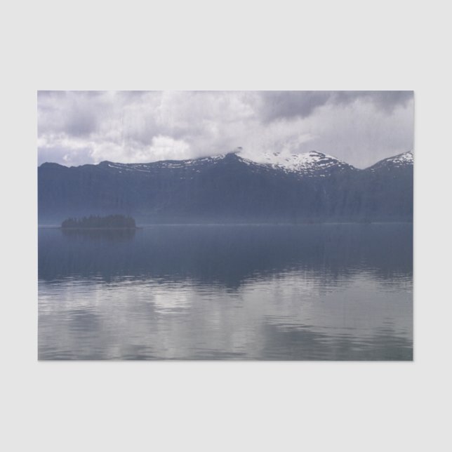 Misty Alaskan Sea in Shades of Blue Tissue Paper (Front)