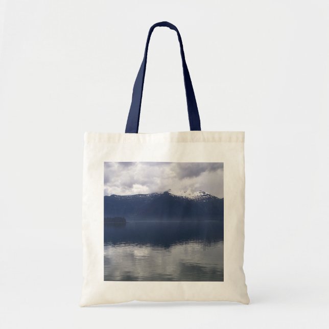 Misty Alaskan Sea in Shades of Blue Tote Bag (Front)