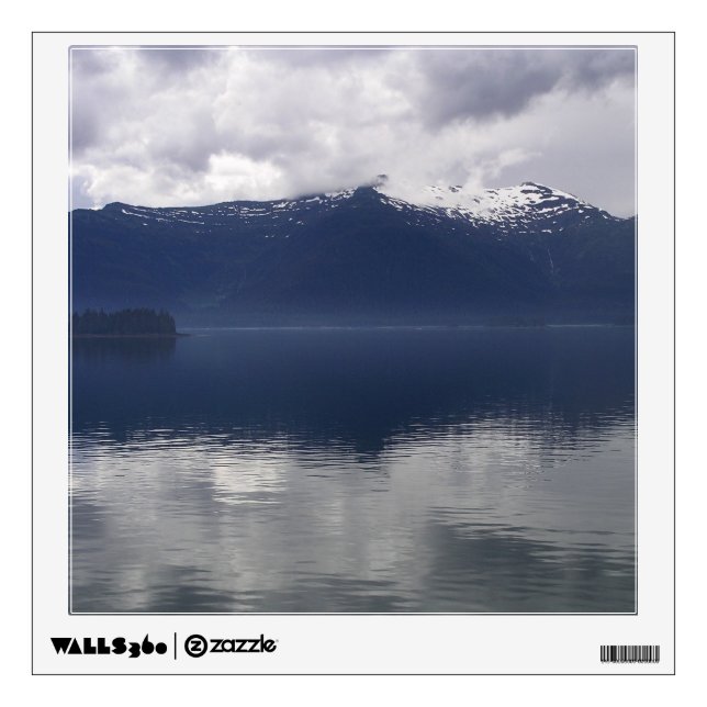 Misty Alaskan Sea in Shades of Blue Wall Decal (Front)