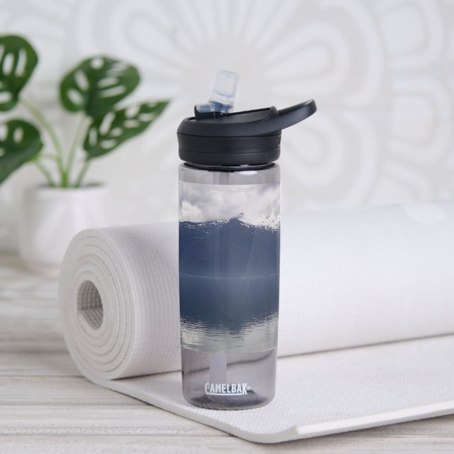 Misty Alaskan Sea in Shades of Blue Water Bottle (Yoga)