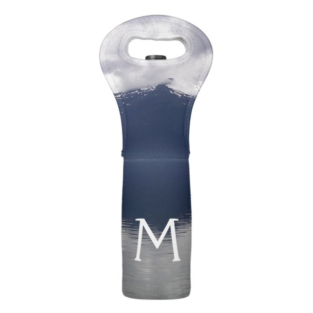 Misty Alaskan Sea in Shades of Blue Wine Bag (Front)